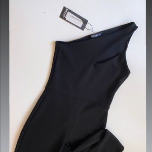 Nasty gal one shoulder jumpsuit pantsuit black